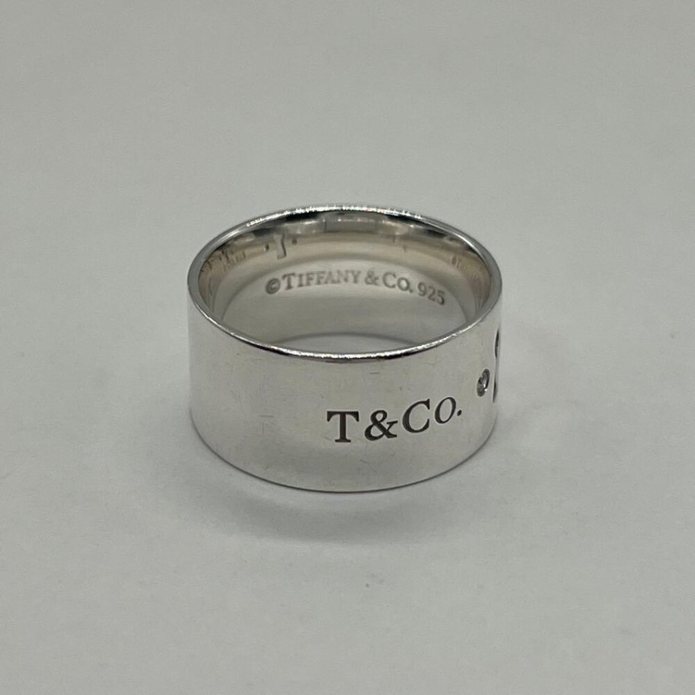 ★SOLD★ Tiffany & Co 2 P Diamond Lock Ring No 12 SV - Picture 3 of 11